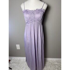 NWT Momni Boutique Quinn Satin Lilac Strappy Maxi Dress Size Medium NEW